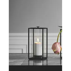 โคมไฟโลหะสีทองหรูหรา ฝาครอบแก้ว ดีไซน์ทำมือ ฐานสแตนเลส ที่วางเทียนสองชั้น เป็นมิตรกับสิ่งแวดล้อม สำหรับพิธีทางศาสนา - Product Image 5