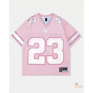 Camiseta de Fútbol de Verano para Mujer con Cuello en V, Logotipo Personalizado con Impresión por Transferencia de Calor, Diseño Sólido, Manga Corta, para Adolescentes - Product Image 1