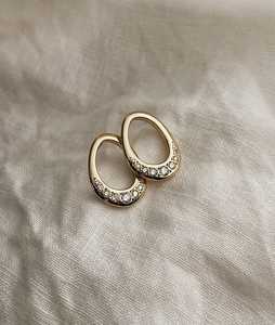 Flush Set Round Lab Grown Diamond <b>Earring</b> 14K 18K Solid Gold Everyday Wear Elegant Ear Statement Bridal Wedding <b>Earring</b> Factory - Product Image 5