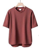 T-shirt en coton doux et respirant à manches courtes, couleur unie, pour jeunes, été, 180g, personnalisable avec logo brodé, fabrication OEM en Chine.