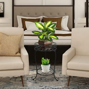 Plant <b>Stand</b> Rack 2 Tier Metal Potted Holder Indoor Outdoor Flower <b>Pot</b> <b>Stand</b> for Home Garden Balcony Patio Decorative Planter - Product Image 4