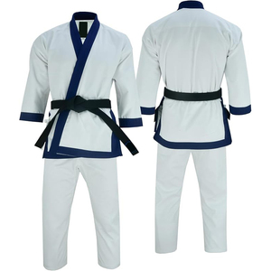 Uniforme de Artes Marciales 100% Algodón, Traje de Entrenamiento Tradicional Chino de Karate, Pantalones Cortos Elásticos con Cuello en V - Product Image 1