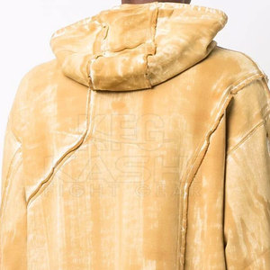 Sweat à capuche basique en molleton 100% coton, délavé à l'acide, motif unique, tissu confortable, capuche réglable, pour usage quotidien décontracté - Product Image 6