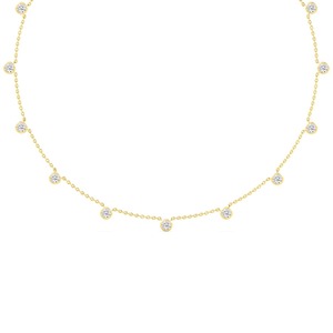 Collar Clásico de Oro Rosa de 9K con Cadena y Diamantes Cultivados en Laboratorio de Corte Redondo, 3.43 CTW - Product Image 6