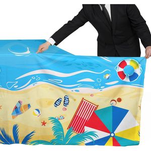 Fournitures pour fête de piscine d'été, thème plage, nappe en plastique jetable, housse de table imperméable - Product Image 2