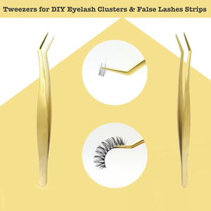 Gold Plated <b>Eyelash</b> Tweezers Smooth Tip Precision Lash Extension Tool Professional Beauty Salon Use Makeup <b>Applicator</b> fine tip - Product Image 3