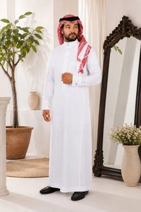 Haya Custom Islamic <b>Thobe</b>-OEM Manufacturer High Quality Polyester Fabric Spring Anti-Shrink Anti-Static Stand Collar Long - Product Image 6