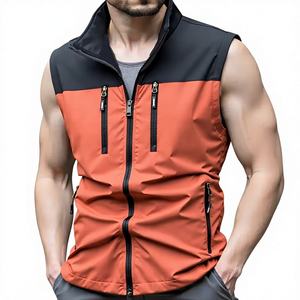 Gilet décontracté multi-poches pour homme, col montant, double couche, vêtement d'extérieur pour le printemps et l'automne, randonnée, alpinisme, camping - Product Image 1