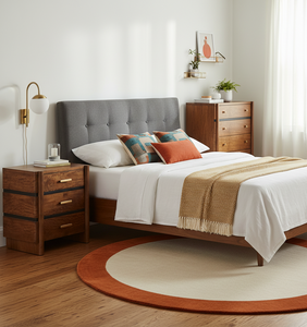 โต๊ะข้างเตียงไม้มะม่วงแท้ 3 ลิ้นชัก ดีไซน์ทันสมัย เป็นมิตรกับสิ่งแวดล้อม พับเก็บได้ ใช้เป็นเฟอร์นิเจอร์ห้องนอนสำหรับใช้ในบ้าน - Product Image 4