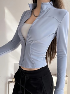 Womens Professional Yoga <b>Jacket</b> Full Zip Sports Fitness Running <b>Workout</b> <b>Jacket</b> Custom Logo OEM ODM Private Label Manufacturer - Product Image 4
