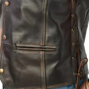 Wholesale Wear Custom Direct Adjustable Rate Leather <b>Vest</b> Unique Design All Size and Color Top Manufacturer Leather <b>Vest</b> - Product Image 6