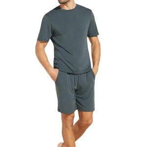 Ensemble de jogging vintage d'été pour hommes Short en velours de coton tissé avec manches courtes Style à motifs 3D - Product Image 3