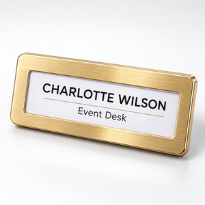 Custom Metal Name <b>Badge</b> <b>Magnetic</b> Back Personalized Staff Logo for Corporate Uniform - Product Image 2