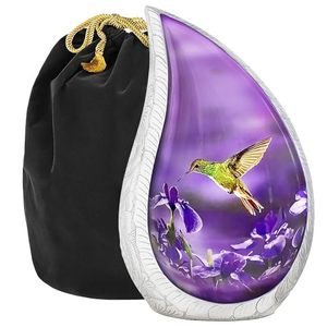 Elegant Aluminum Tear Drop Cremation Urn <b>Memorial</b> Ash Holder Featuring Decorative Secure Lid And Polished Finish Design - Product Image 3