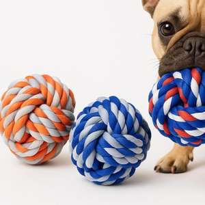 Juguete para Mascotas de Cuerda Trenzada Multicolor Yommy, 7.5 cm, Juguete Dental para Perros, 3 Modelos Interactivos y de Movimiento - Product Image 1