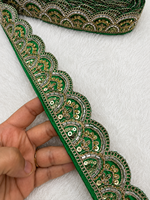 Tissu de dentelle de luxe écologique traditionnel avec broderie florale fantaisie, garniture en dentelle guipure perlée et à sequins pour robe de mariée