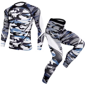 <b>Men</b>’s <b>Compression</b> Wear Set <b>Men</b> Fitness Training Outfit <b>Tight</b> Fit Sportswear with <b>Compression</b> Top and Bottom <b>for</b> Gym Running - Product Image 1