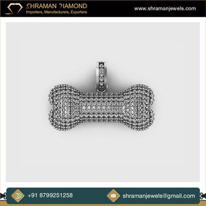 Trendy Design Fashion Custom 10K <b>Solid</b> <b>Gold</b> Iced Dog Bone Lab Grown Diamond Animal Charm <b>Pendant</b> Necklace Unisex - Product Image 4