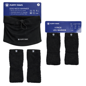 Conjunto de Calentadores de Patas y Protectores de Orejas para Perro, Mangas de Forro Polar Suave Rojas con Diadema Calmante para Calor, Comodidad y Alivio de la Ansiedad - Product Image 2
