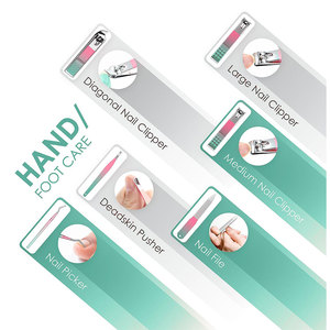 Professional <b>Manicure</b> Pedicure <b>Kit</b> Nail Care Grooming Set Stainless Steel Nail Clippers with Portable Travel Case - Product Image 6