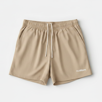 Shorts de pickleball professionnels pour hommes, coupe sportive, avec logo personnalisé sur le devant, taille mi-haute élastique, cordon de serrage, poche tissée, respirant, 120g