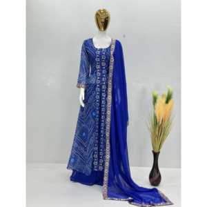 Ensemble de costume plazzo haut à coupe fantaisie pour femme de créateur - Product Image 2