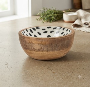 Tazón de Madera Hecho a Mano, Ecológico, de Diseño Clásico, con Forma de Flor y Borde Ondulado, para Servir Nueces y Frutas, Ideal para Fiestas y Decoración del Hogar - Product Image 3