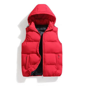Custom Hooded <b>Puffer</b> Vest Wholesale Winter Warm Quilted Gilet Mens Sleeveless Bubble <b>Jacket</b> Supplier Plain Padded Waistcoat - Product Image 1