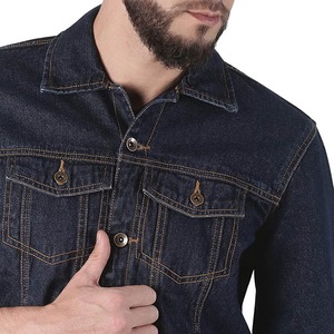 <b>Custom</b> Men's Stylish <b>Denim</b> <b>Jacket</b> with Back Printing New Design Windbreaker Coat for Winter Running Fashionable Stylish Coats - Product Image 6