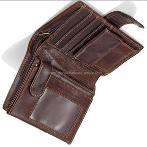 Portefeuille de luxe pour hommes, court et Vertical, en cuir véritable, texturé, marron, avec blocage RFID, fait à la main, imperméable - Product Image 1