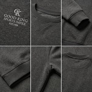 เสื้อสเวตเชิ้ตคอกลมผู้ชายลายกราฟิกวินเทจ ล้างสีแบบแอซิด พิมพ์ลายด้านหน้าและด้านหลัง สไตล์สตรีทแวร์ รับผลิตแบบ OEM ODM พร้อมสกรีนโลโก้ตามสั่ง - Product Image 5