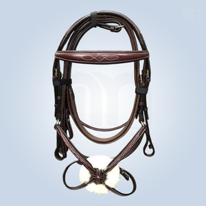 Bridon Western tout usage professionnel de qualité supérieure, durable, avec muserolle mexicaine rembourrée en vison, modèle Grackle Figure-8, OEM - Product Image 1
