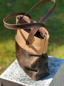 Bolso Tote Portátil de Cuero Genuino con Pelo de Vaca, para Mujer, con Bordado y Cierre de Cremallera LHTB-0029 - Product Image 6