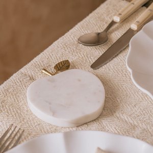 natural white marble round coaster gold <b>christmas</b> <b>tree</b> inlay drink coaster stone coaster cup coaster coffee coaster tea coaster - Product Image 3