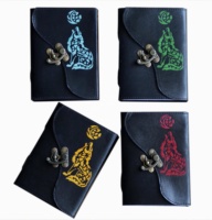 Carnet de notes en cuir de loup, couverture rigide, papier non ligné, logo personnalisé, cadeau unisexe, carnet de croquis, planificateur de voyage