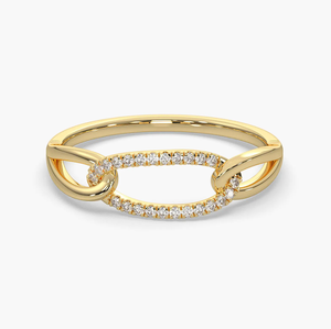 Bague de mode vintage pour femme, plaquée or, avec diamant de laboratoire certifié IGI pour mariage - Product Image 1
