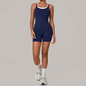 Mono de yoga de una pieza para mujer, con efecto de dos piezas, de alta elasticidad, ligero, transpirable y sin espalda, ideal para fitness y entrenamiento. - Product Image 5