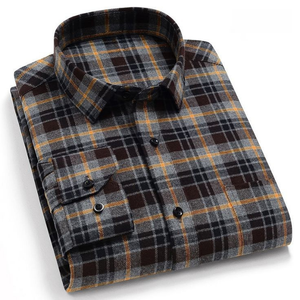 Camisa de Hombre a Cuadros de Manga Larga 100% Algodón con Cuello Abotonado, Estilo Casual de Negocios, Tejido Twill, con Bolsillo, Lista para Pedidos al por Mayor Directos - Product Image 4