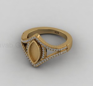 Solid 925 Silver 14k Gold Plated 6x12mm Marquise <b>Blank</b> Bezel Setting DIY Resin Jewelry - Product Image 3