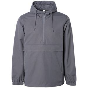 Chaqueta Cortavientos Ligera para Hombre, Estilo Anorak, con Capucha con Cordón Ajustable y Media Cremallera, para Hombre y Mujer, Venta al Por Mayor - Product Image 3