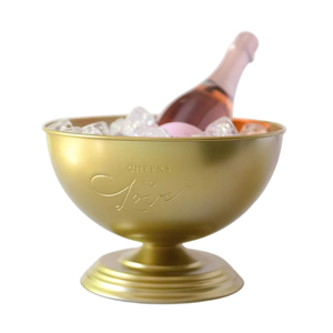 Seau à glace de luxe en aluminium avec pied, grand seau à champagne argenté, bac à boissons rafraîchissantes sur pied avec poignées pour les fêtes - Product Image 5