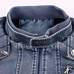 Veste en jean pour homme, coupe slim, bleu classique, avec boutons, style décontracté, streetwear, poches, haute qualité - Product Image 5