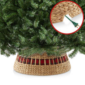 Woven <b>Christmas</b> <b>Tree</b> Collar with Elegant Ribbon and Cord Cutout <b>Stand</b> and Accessories - Product Image 6