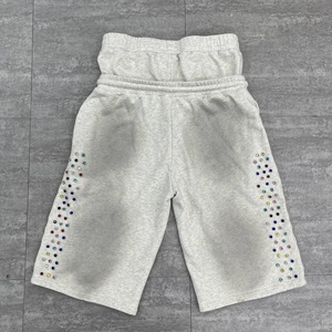 Shorts amples personnalisés 100% Coton avec cordon de serrage central, imprimé, double taille, effet délavé à l'acide, appliqué, brodé, avec pierres - Product Image 2