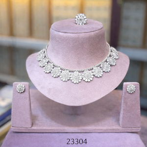 Meilleure Vente 2026 : Parure de Bijoux Tendance pour Femme, Style Indien et Africain, en Alliage Plaqué Argent/Or avec Zircon, Comprenant Boucles d'Oreilles et Collier - Product Image 3