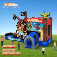 Castillo Inflable Comercial con Tobogán, Diseño de Barco Pirata, para Fiestas y Eventos Infantiles al Aire Libre