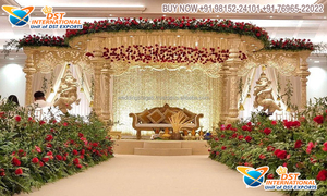 การตั้งค่า Mandap ไม้งานแต่งงานของชาวฮินดูในร่มที่สวยงามการออกแบบที่ทันสมัย Mandap ติดตั้ง Mandap ไม้งานแต่งงานที่งดงามของอินเดีย - Product Image 2
