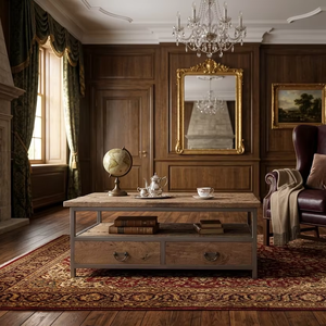 Mesa de Centro Contemporánea Ciora Premium, Duradera, de Madera Reciclada con Estructura Metálica, Mesa de Almacenamiento, Precio de Fábrica al por Mayor, para Interiores - Product Image 3