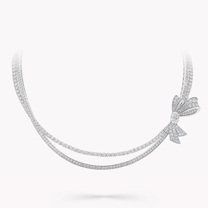 Luxury Full Diamond Bow Knot Choker Necklace for Women – High Quality CZ / Lab Grown Diamond Elegant Bridal Jewelry - Product Image 4