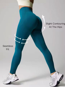 Women's Gym Seamed Breathable Knitted Yoga <b>Leggings</b> High Waist Stretchy Athletic Fitness Vintage - Product Image 1